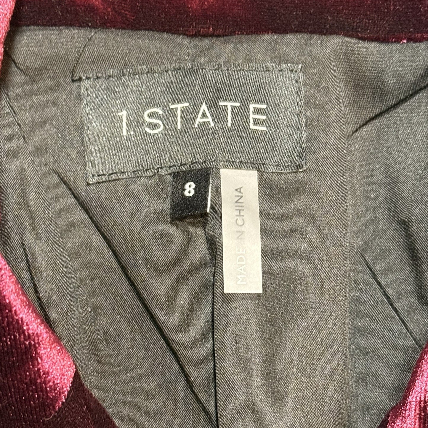 NWT 1.STATE Velvet Blazer Mini Dress Women’s Size 8 Burgundy Double Breasted