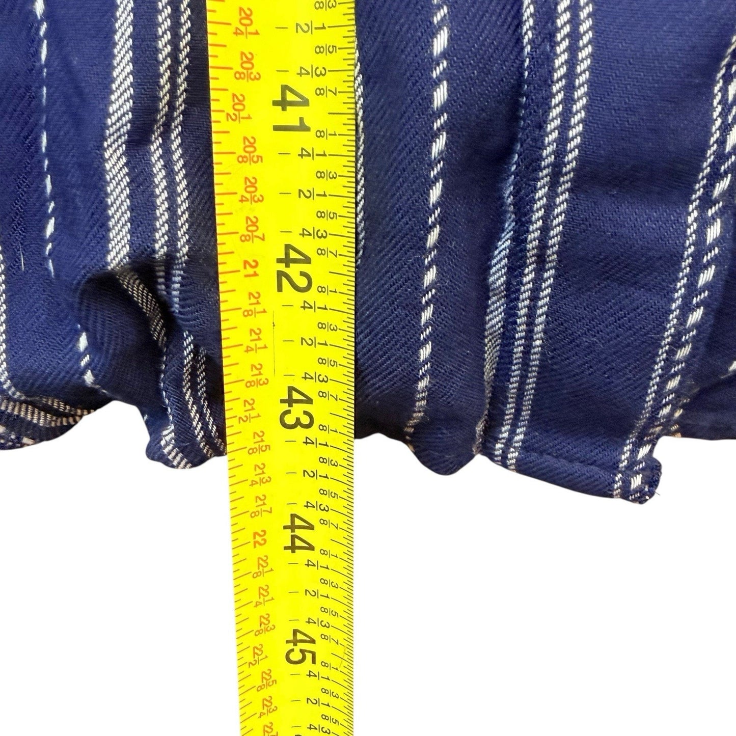 Dear John Blue Striped Shirt Dress Large 100% Rayon Button Front NWT Women's