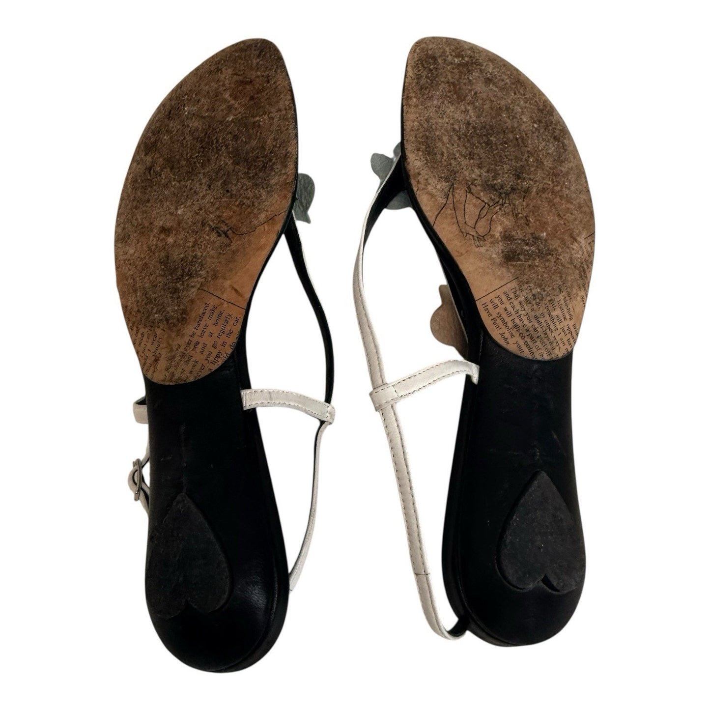 JOHN GALLIANO Black Leather Floral Shoes/Sandals EU 36 US 6 w/ Iconic Newspaper Box Women's