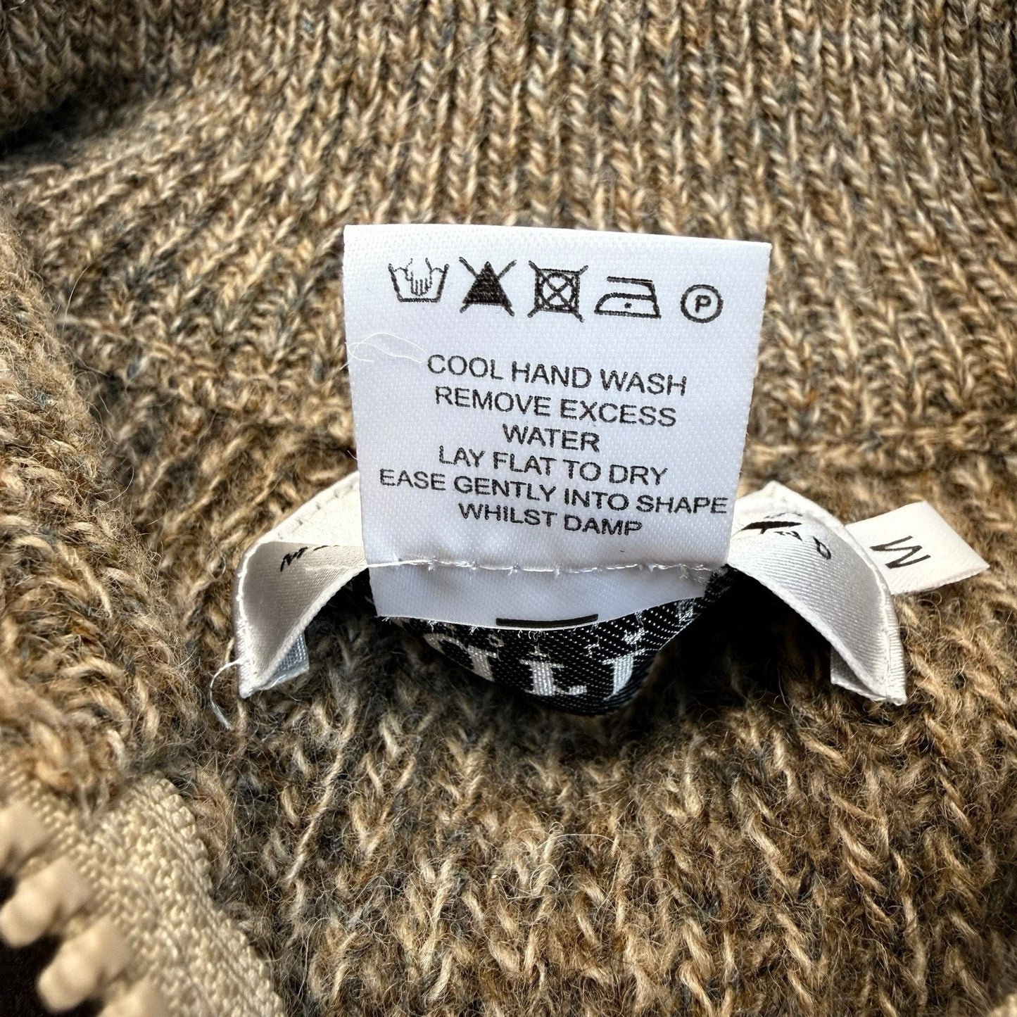 Vintage Harley of Scotland Wool Cardigan Jacket Zip Front Elbow Patches Medium Men's