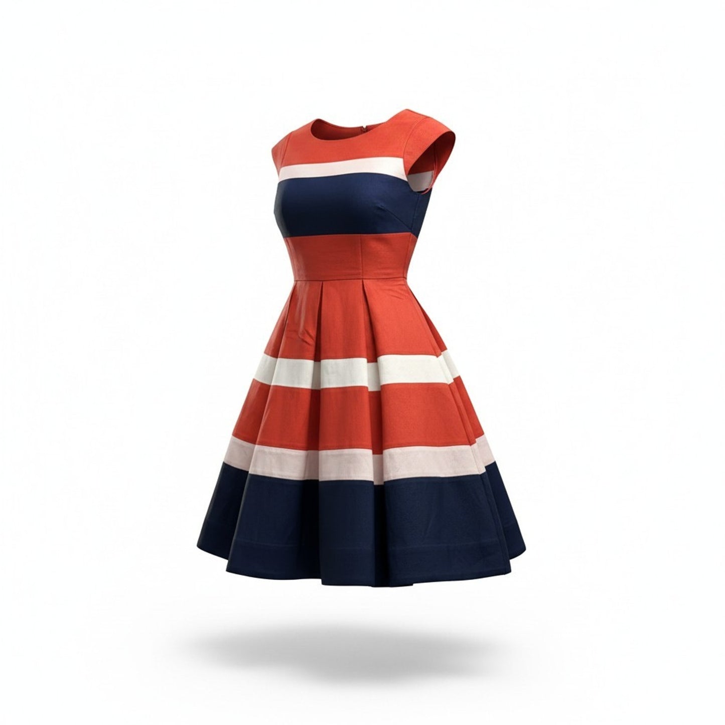 Kate Spade New York Silk Cotton Dress Size 00 Red White Blue Stripe Lined Women's