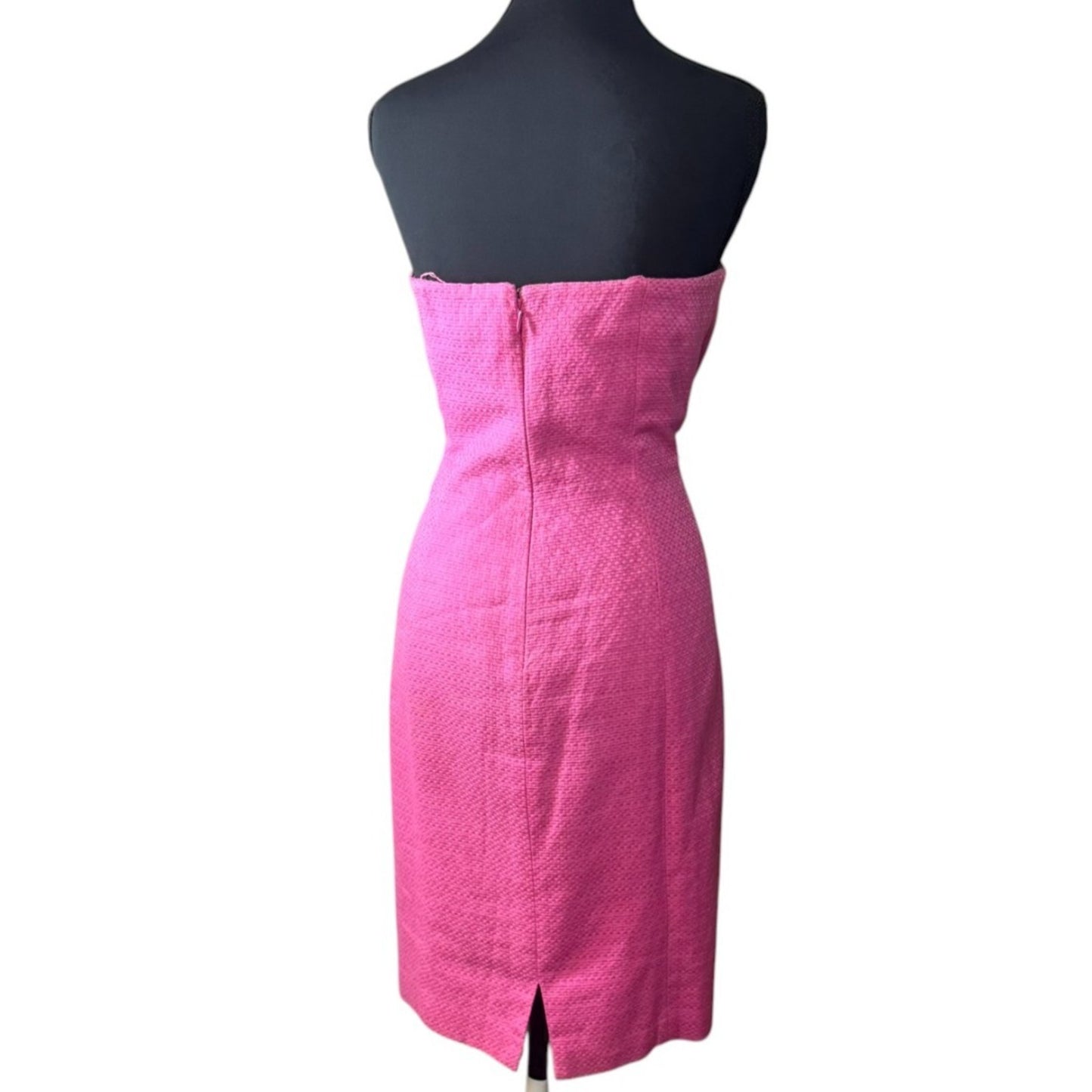 NEW Kristin Davis Women's Size 10 Sheath Hot Pink Zip Strapless Dress