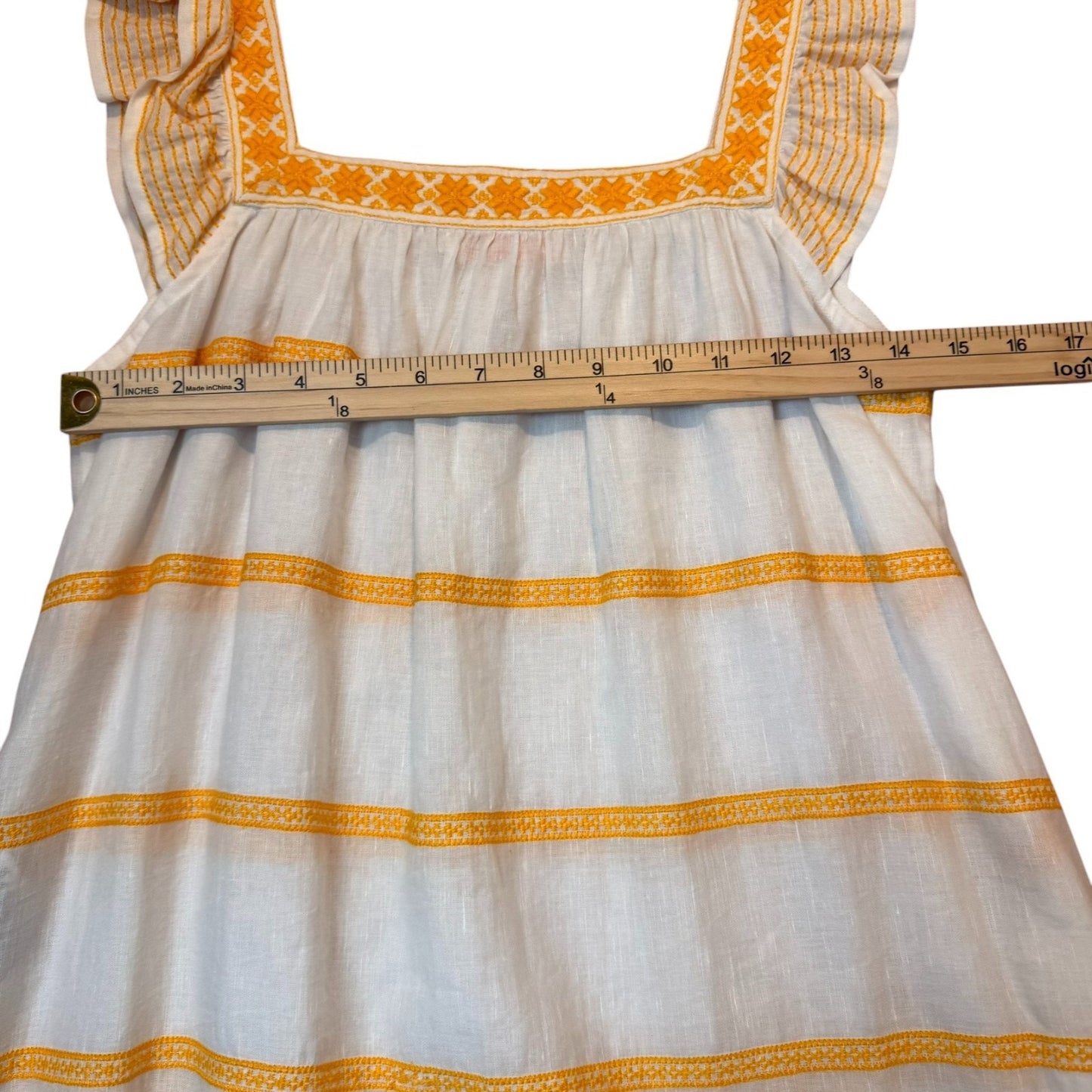 Tory Burch Women's Size Medium Square Neckline Floral Striped Sleeveless Sundress Dress
