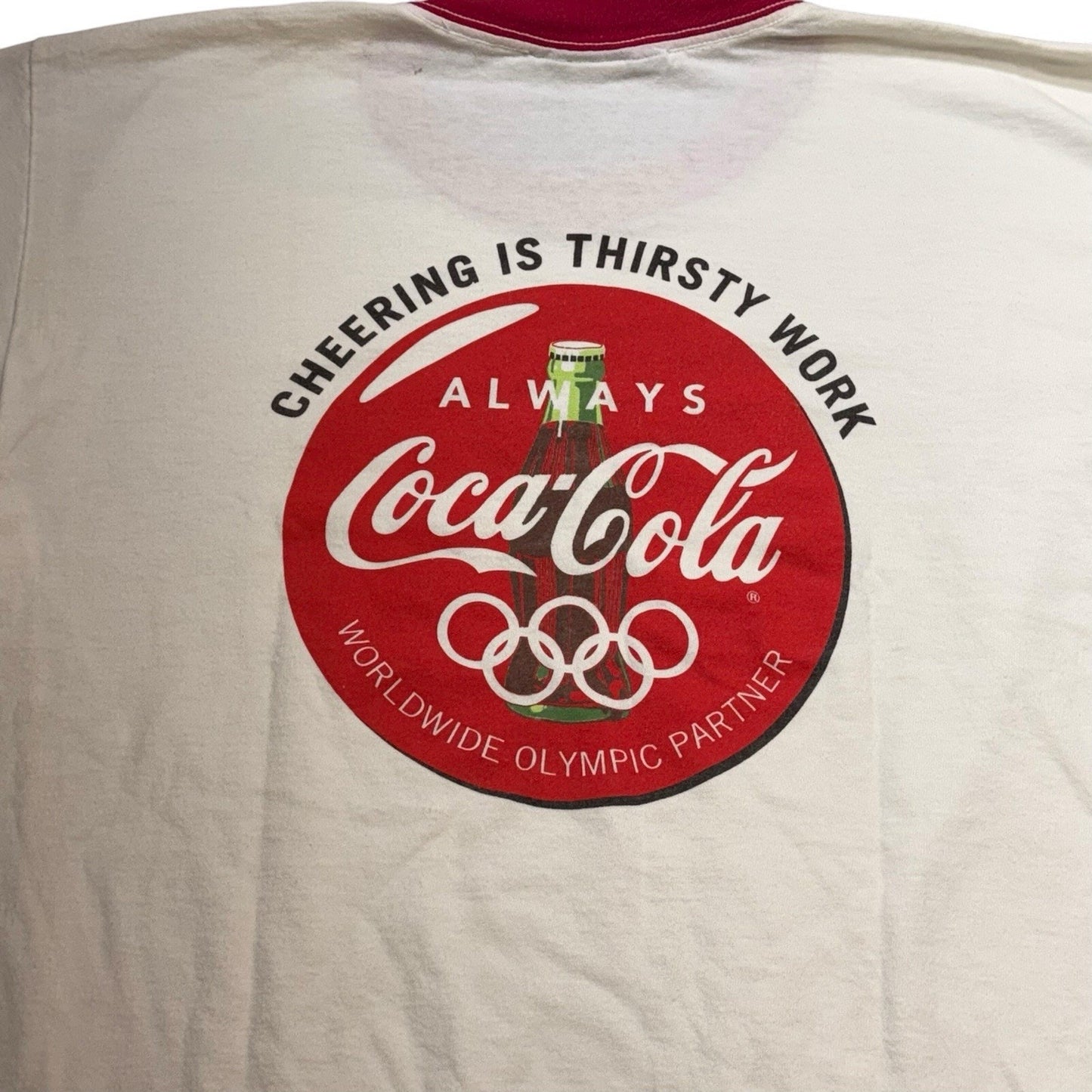 Vintage 1996 Atlanta Olympics Coca-Cola Women's T-Shirt by Hanes USA – Size XL –