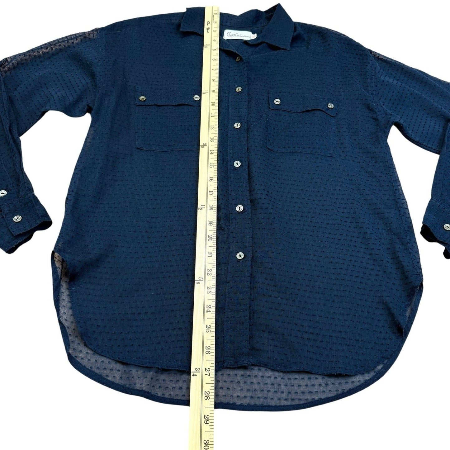 Vintage Bill Atkinson Navy Button-Up Front Women’s Size 10 Textured 90s