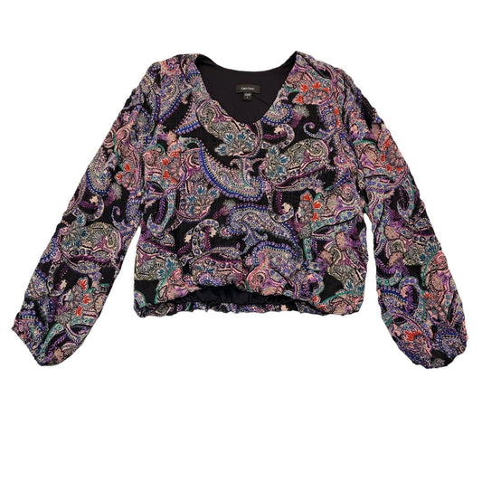 Karen Kane Paisley Blouse Large Majestic Magenta NWT $159 Women's