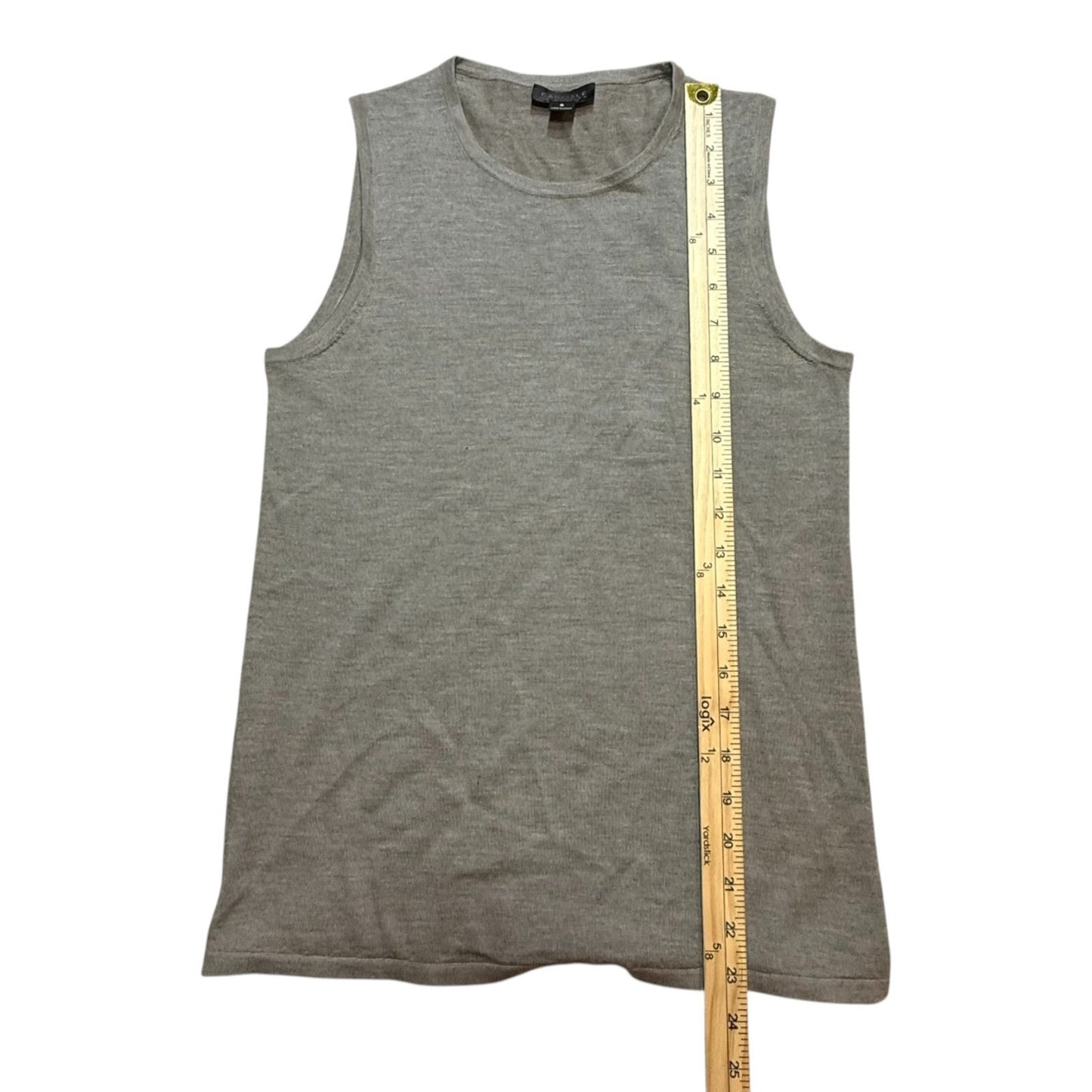 Y2K Carlisle Collection 100% Cashmere Twin Set Cardigan Sleeveless Shell Gray S Women's