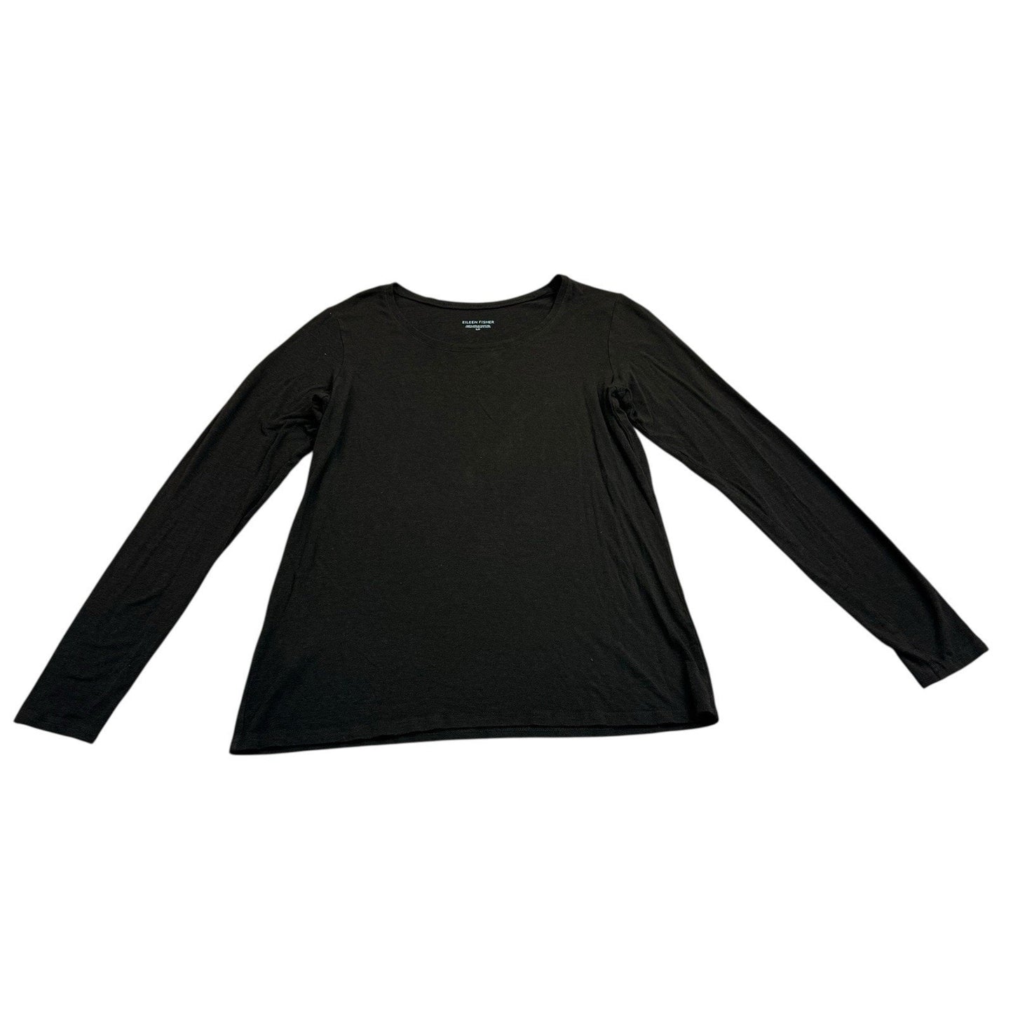 Eileen Fisher Black Long Sleeve Knit Top Women's Blouse SP