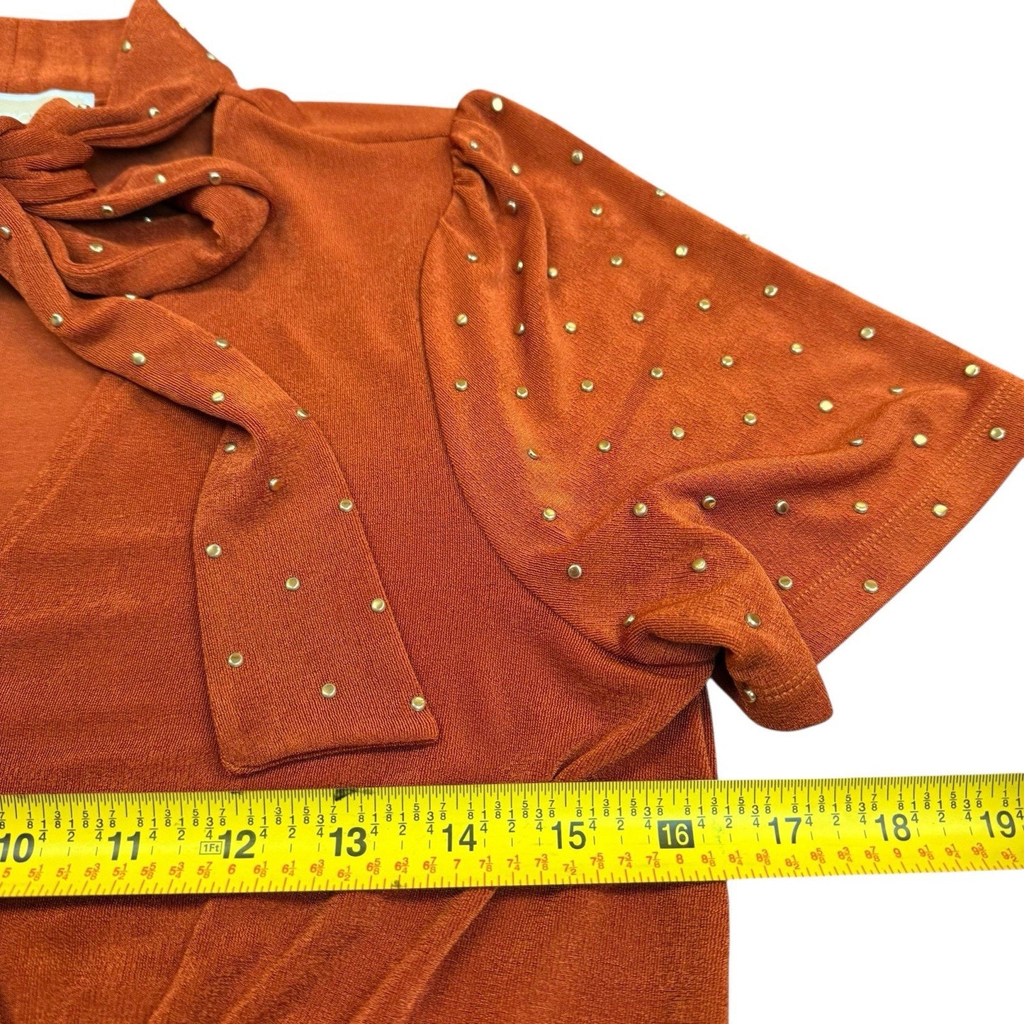 Michael Kors Orange Studded Ruffle Dress Size S Women's