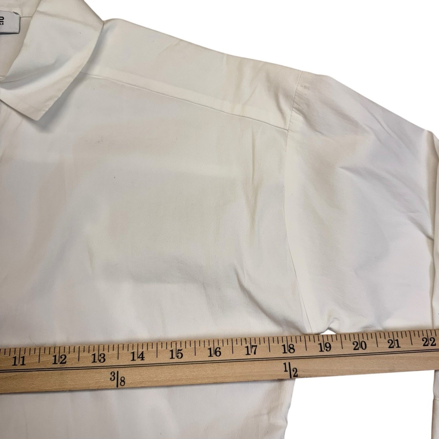 Vintage Per Se Y2K White Button Front Blouse Women’s Size 4 Scallop Hem