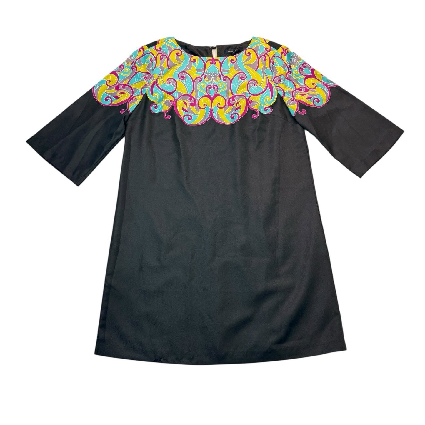 Banana Republic Black Shift Dress Women’s Medium Colorful Psychedelic Print NWT