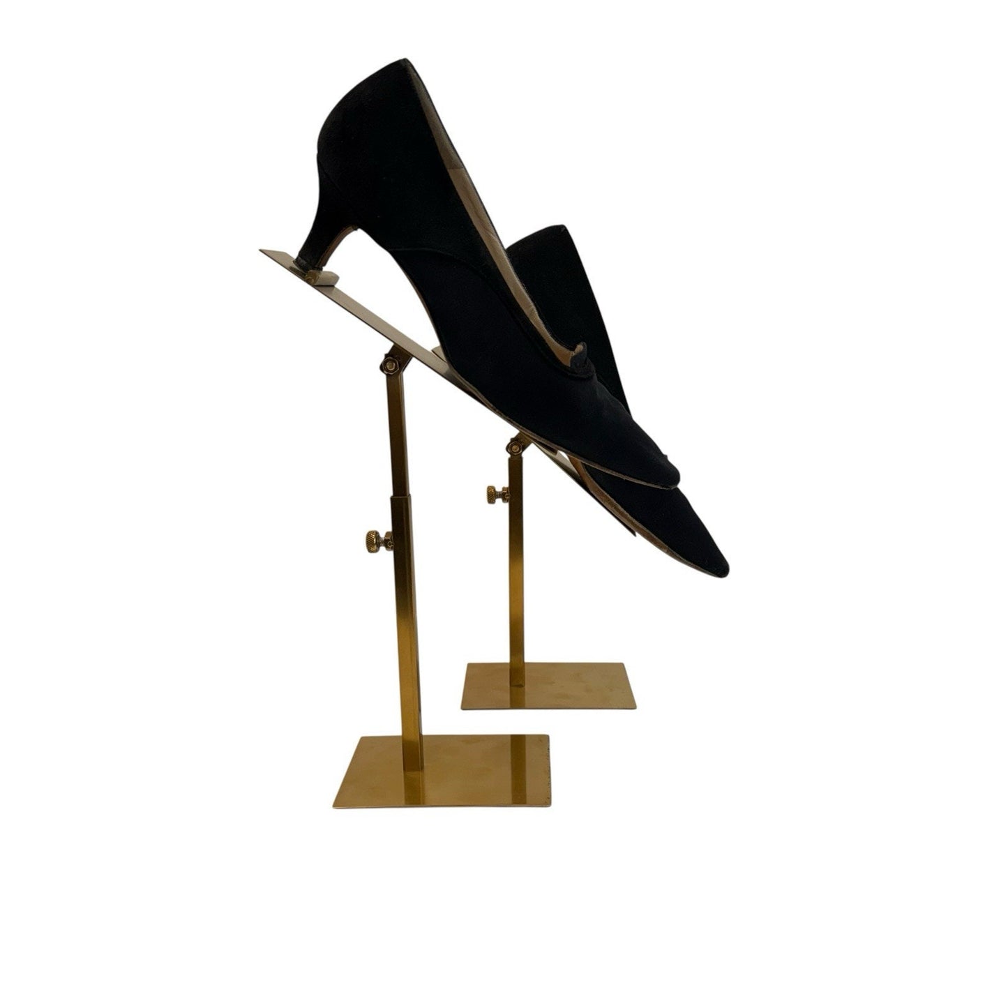 Manolo Blahnik Black Suede Pointed Toe Pumps Low Heel IT 35.5 Y2K Women's