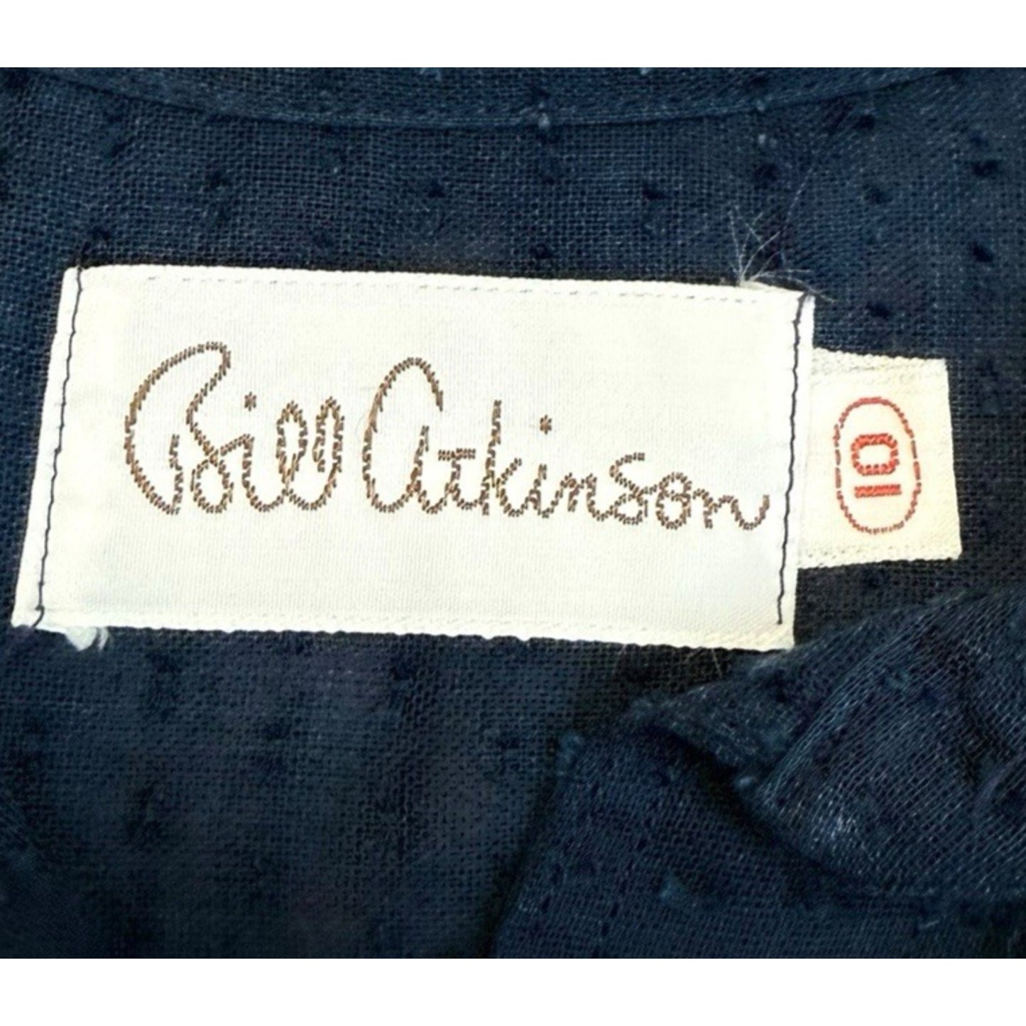 Vintage Bill Atkinson Navy Button-Up Front Women’s Size 10 Textured 90s