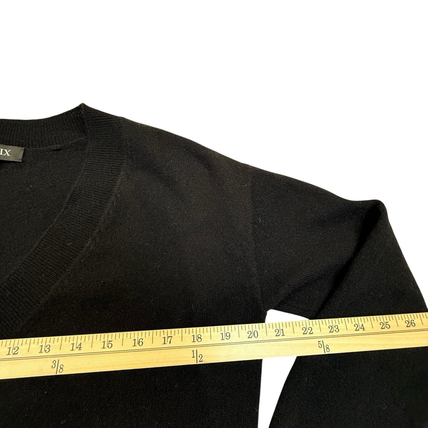INTERMIX 100% Cashmere V Neck Sweater Black Size S Women's