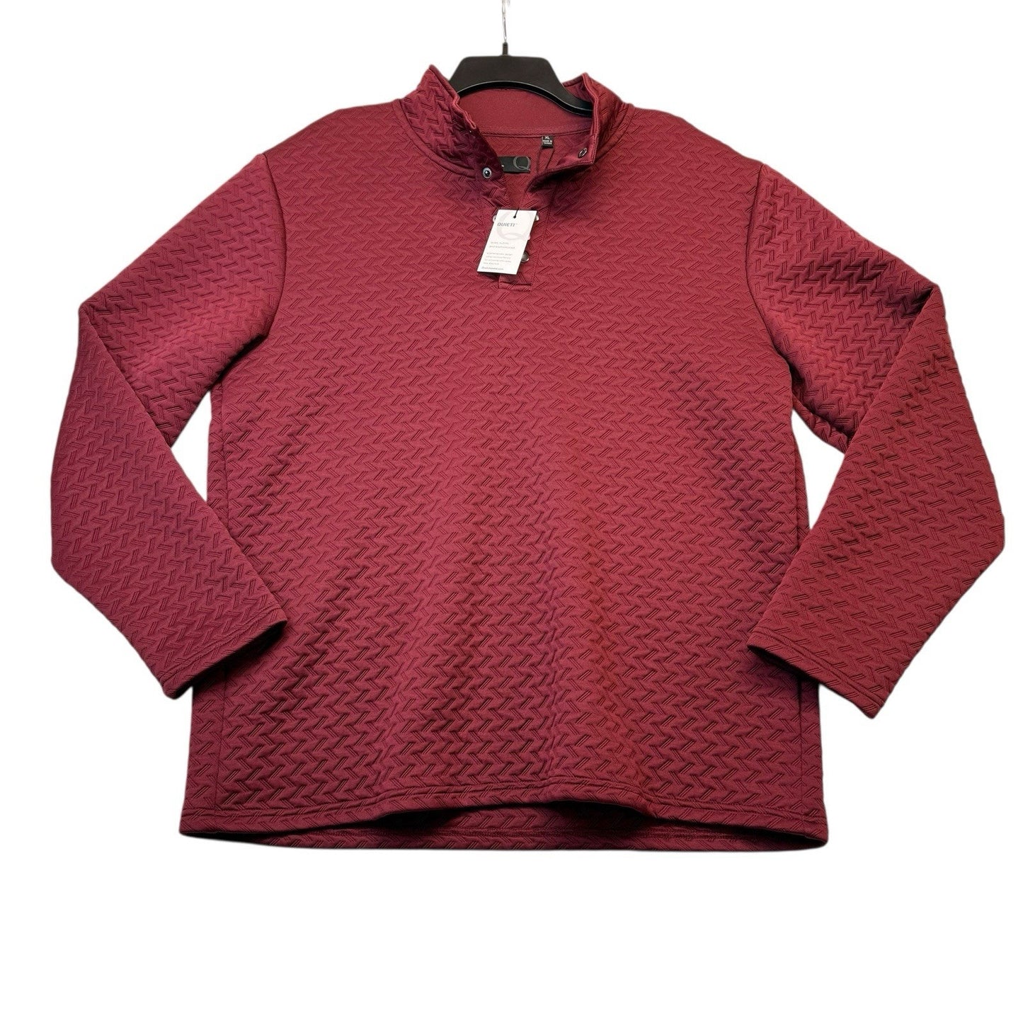 Quieti Men’s Textured Pullover NWT Wine Stretch 1/4 Snap $145 Size XL & 2XL Jackets