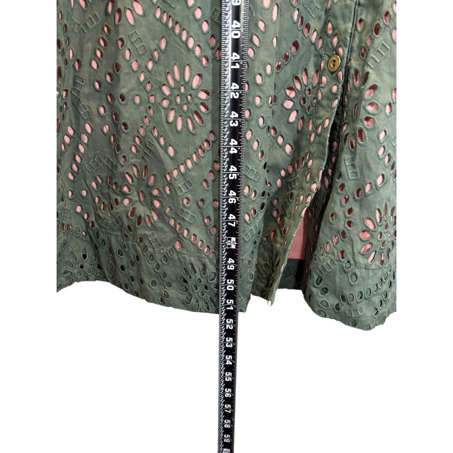 BURU Penny Day Gown Puff Sleeve Olive Eyelet Dress NWT Size Large MSRP $328 Women's