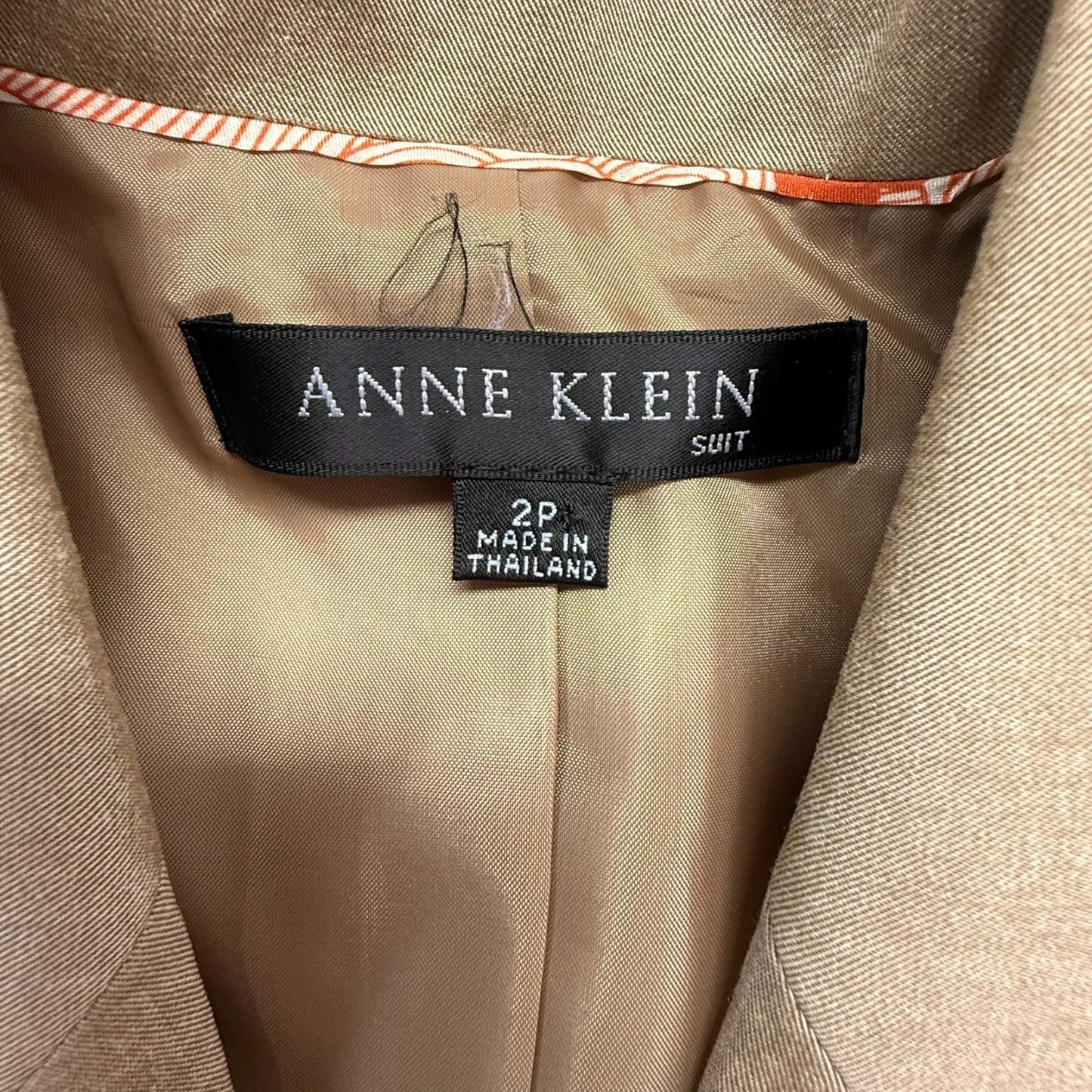 Anne Klein Y2K Beige Blazer Pencil Skirt Suit Set Women’s 2P New