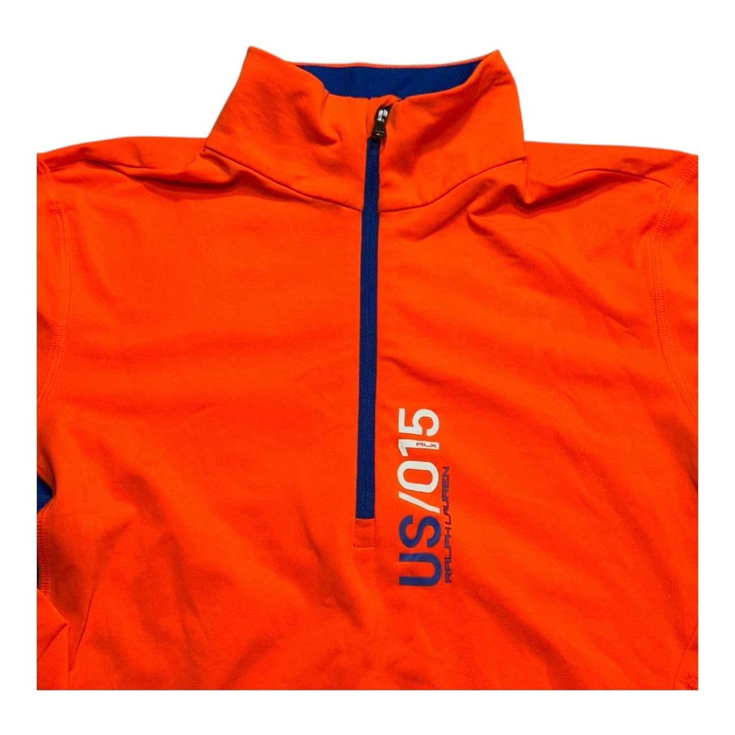 Ralph Lauren RLX Team USA 2015 Sailing Orange Quarter Zip Pullover Small Men's