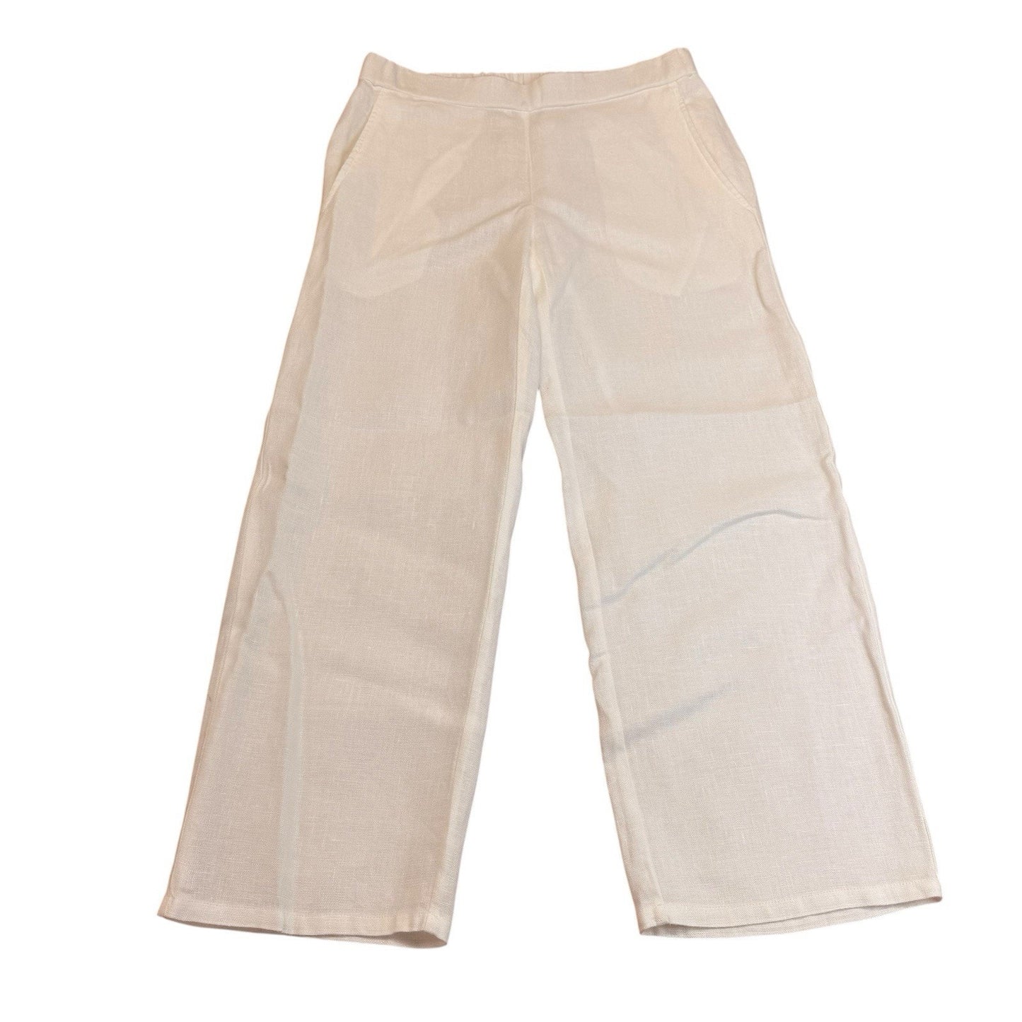 Vintage Eileen Fisher Linen Pants Women’s XXS TP White Elastic Waist 90s