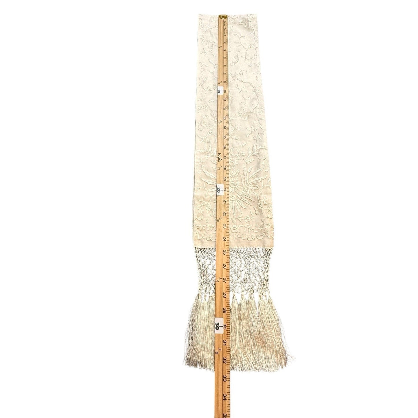 Vintage Collection Women’s Lace Fringe Blouse & Matching Scarf Cream Size M