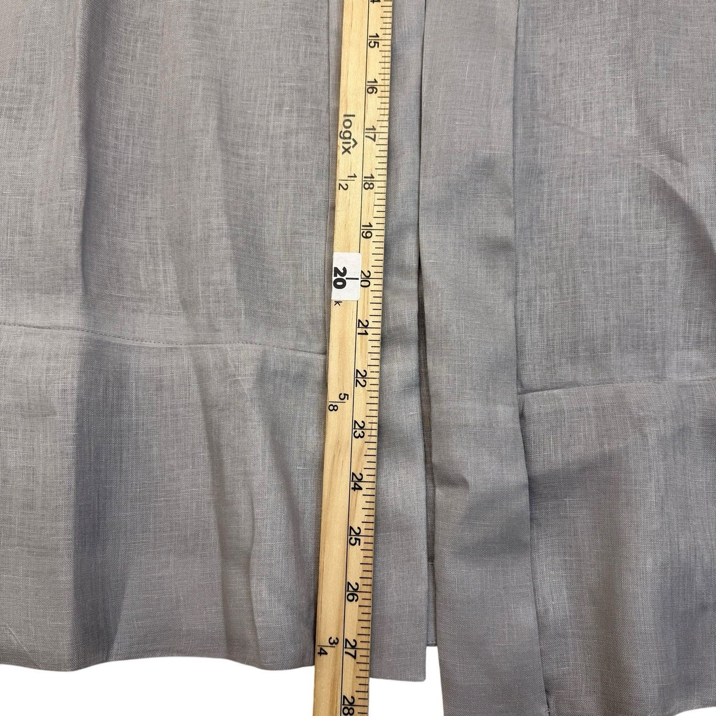 Women's Doncaster Linen Blend Open Front Jacket XS Gray Lightweight Minimalist