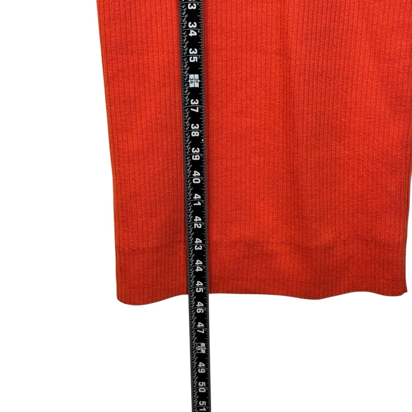 By Egreis Orange Ribbed Knit Midi Dress Gold Buttons S Women's
