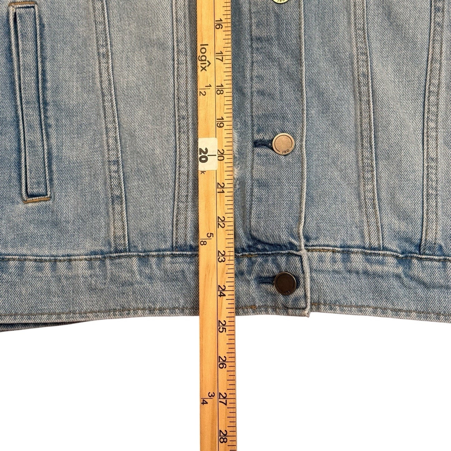 JBD Just Black Denim Distressed Jacket Pearl Detail M NWT Women's