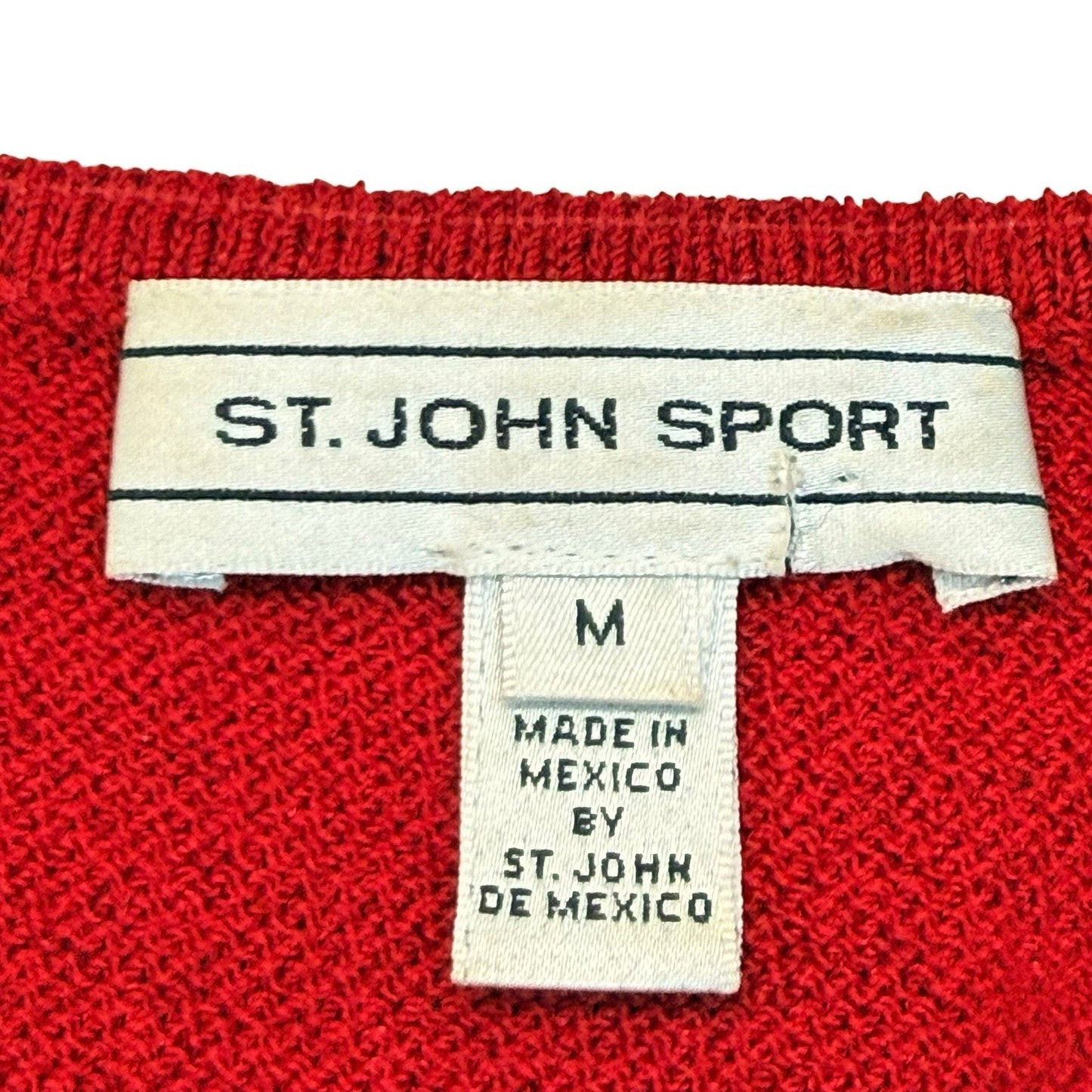 St. John Sport Red Knit Tank Top Sleeveless Sweater Wool Rayon Women’s M
