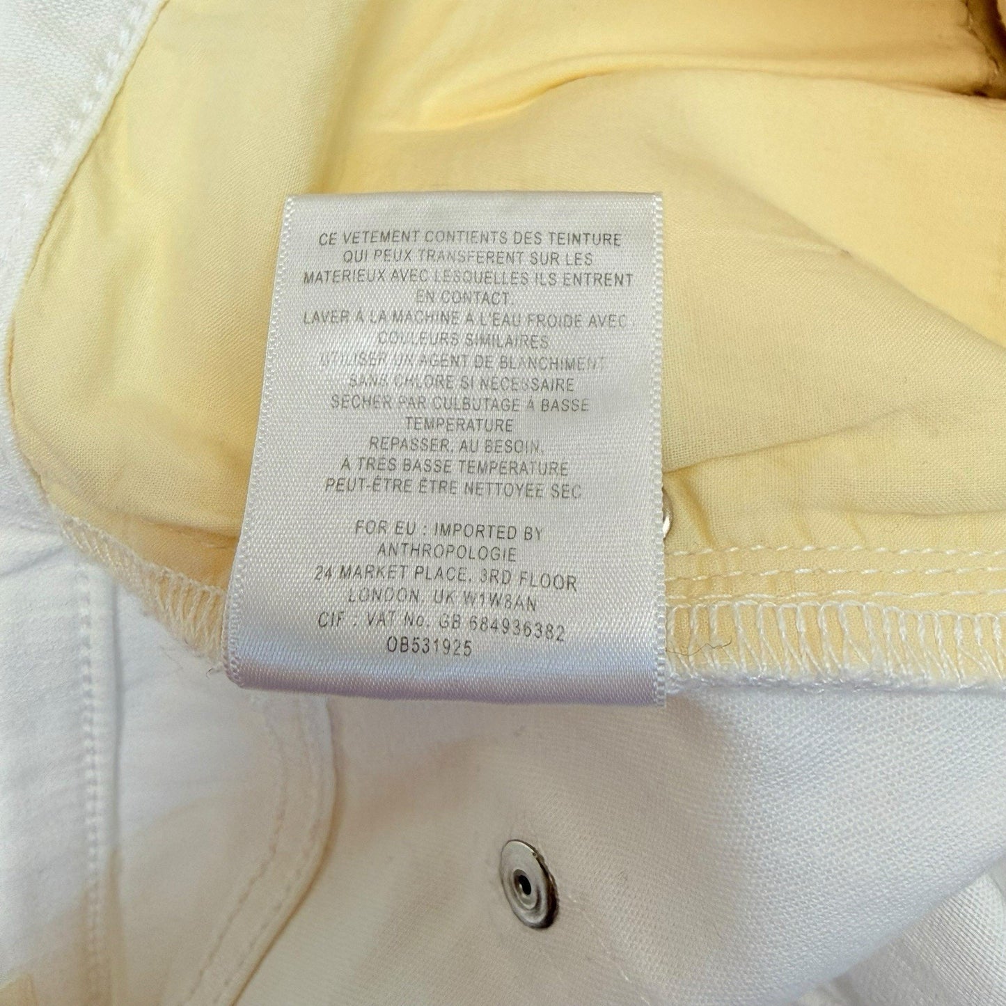 Pilcro and the Letterpress Jeans Size 29 White Straight Leg Mid Rise Women's