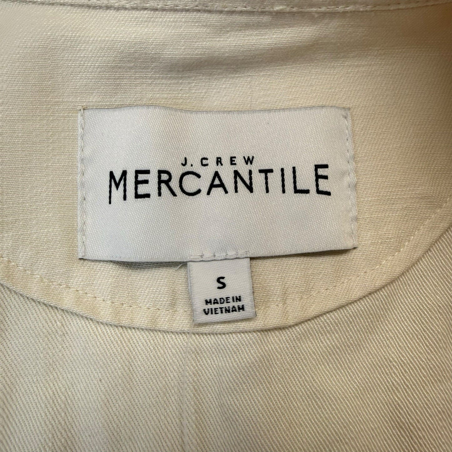 J.Crew Mercantile Utility Jacket Small Beige Zip Front MSRP $118 NWT Women's