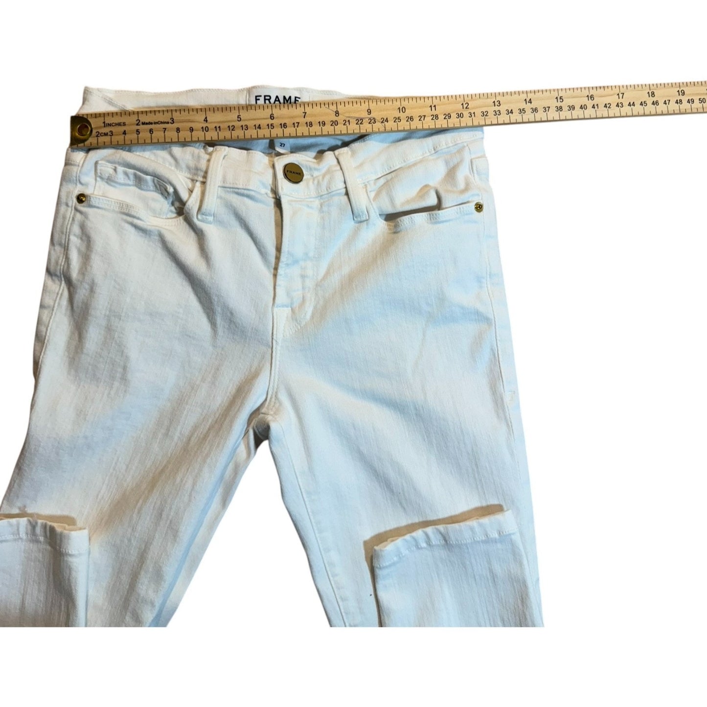 FRAME Denim Women’s Size 27 Le Skinny De Jeanne White Stretch Jeans