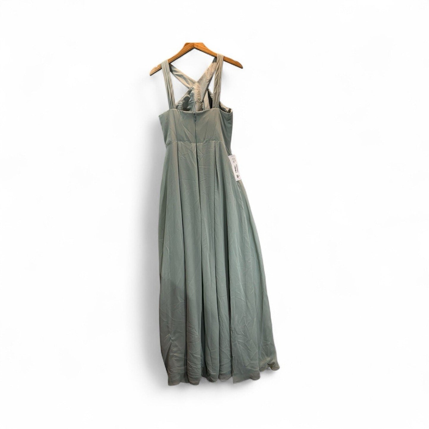 Azazie Dixie Bridesmaid Dress Sage Green Size A10 NWT Formal Gown Women's