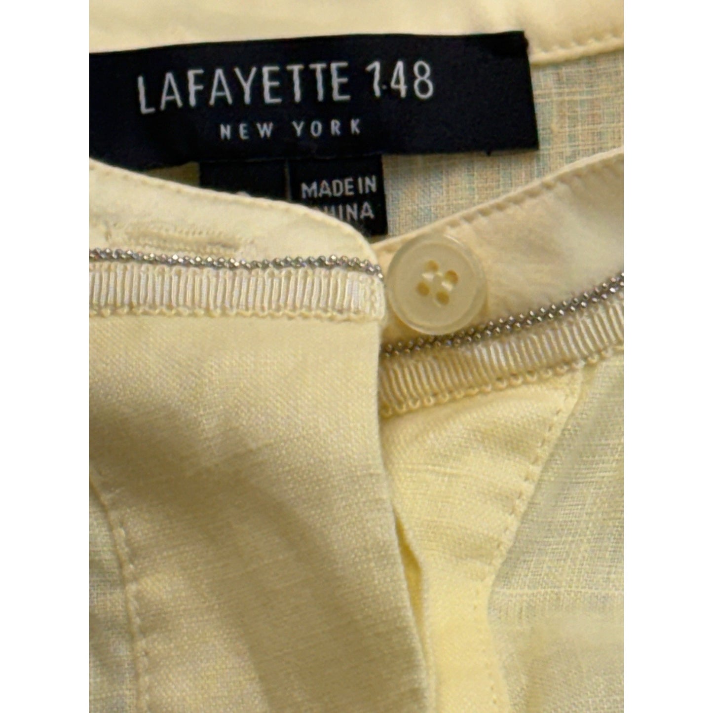 Lafayette 148 Women's Small Blouse Yellow New York Linen