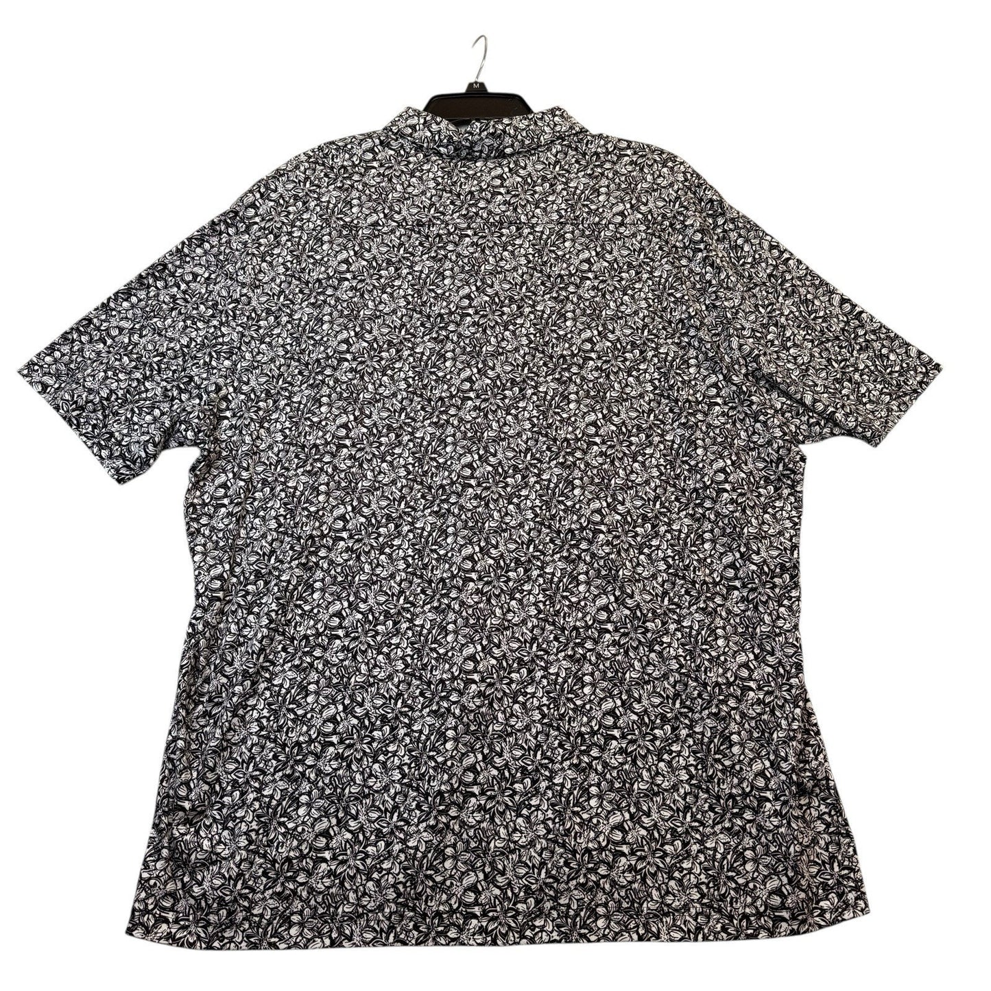 Hart Schaffner Marx Blueprint Shirt XXL NWT Floral Luxury Cotton $89 Black/White Women's Blouse