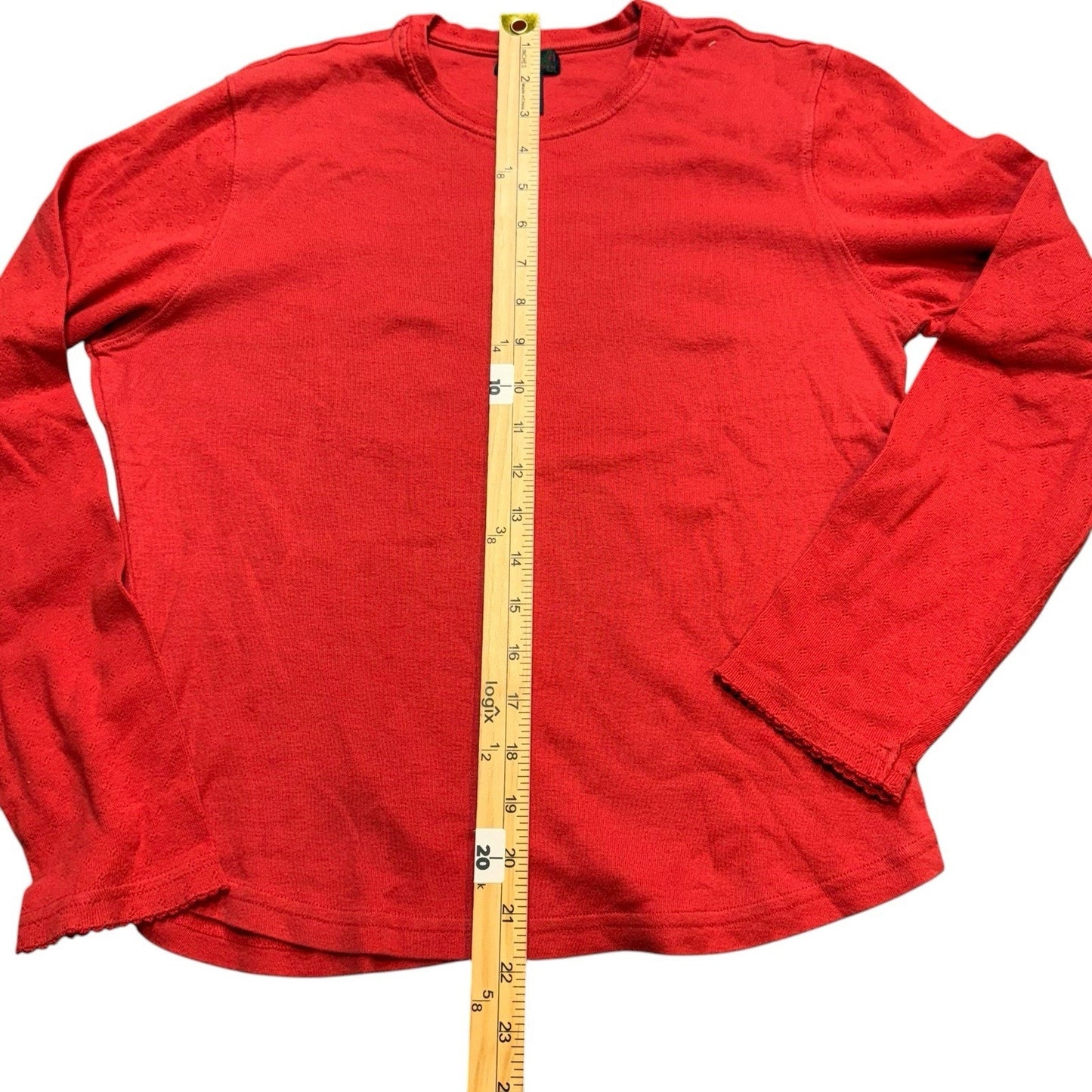 Vintage Y2K Ralph Lauren Black Label Red Cotton Long Sleeve Shirt Size M Women's Blouse