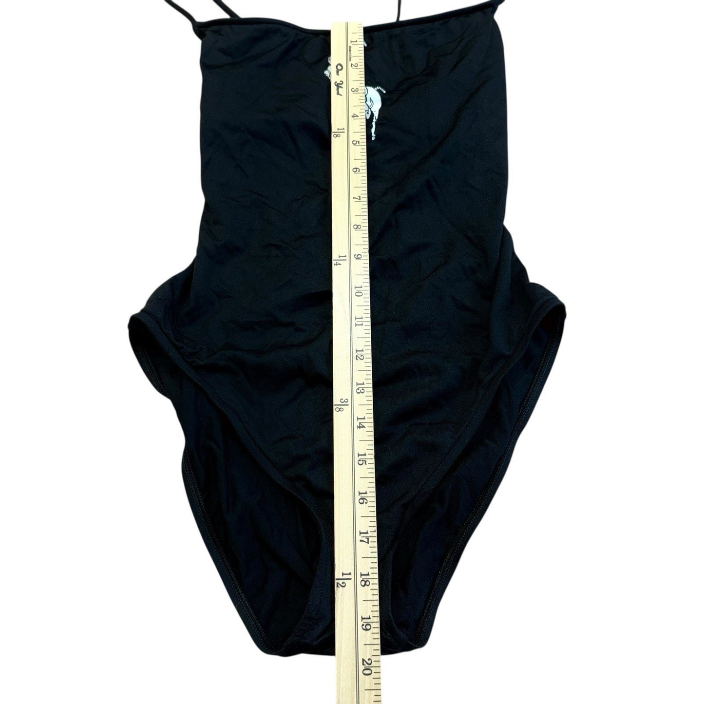 Ralph Lauren Black One Piece Swimsuit Logo Spaghetti Strap Women's 8 Y2K