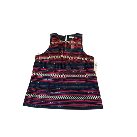 NEW Trina Turk Women's Size 8 Multicolor Sleeveless Sequin Stripe Top Blouse