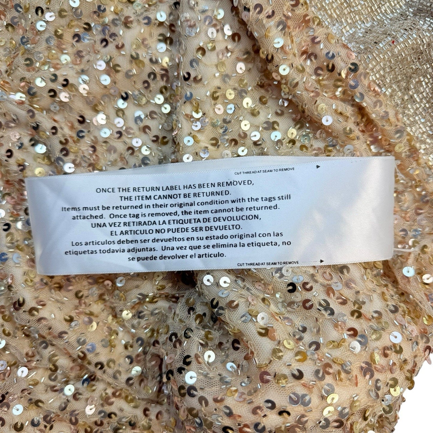 Mac Duggal 4930D Gold Sequin Gown 18 Nude Women's Formal Prom Evening Dress NWT