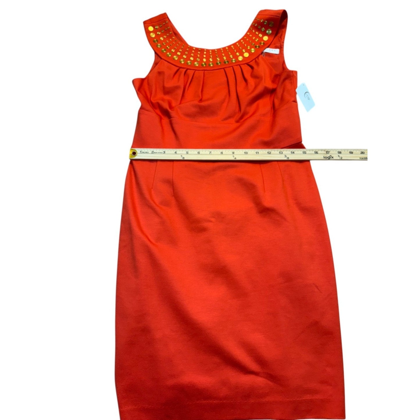 NEW Trinka Turk Women's Size 10 Orange Sleeveless Lined Sheath Dress Women's