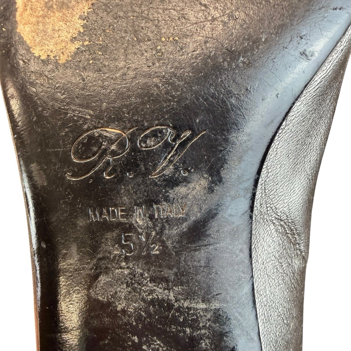 Roger Vivier Paris Square Buckle Pumps Black Vintage Italy Heels/Shoes 5.5 Women's