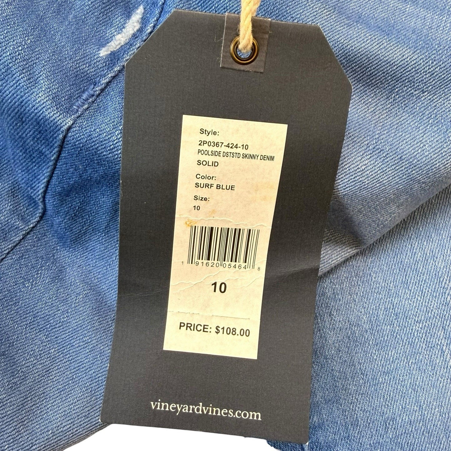 Vineyard Vines Skinny Jeans 10 Regular Released Hem Poolside Wash NWT Women's