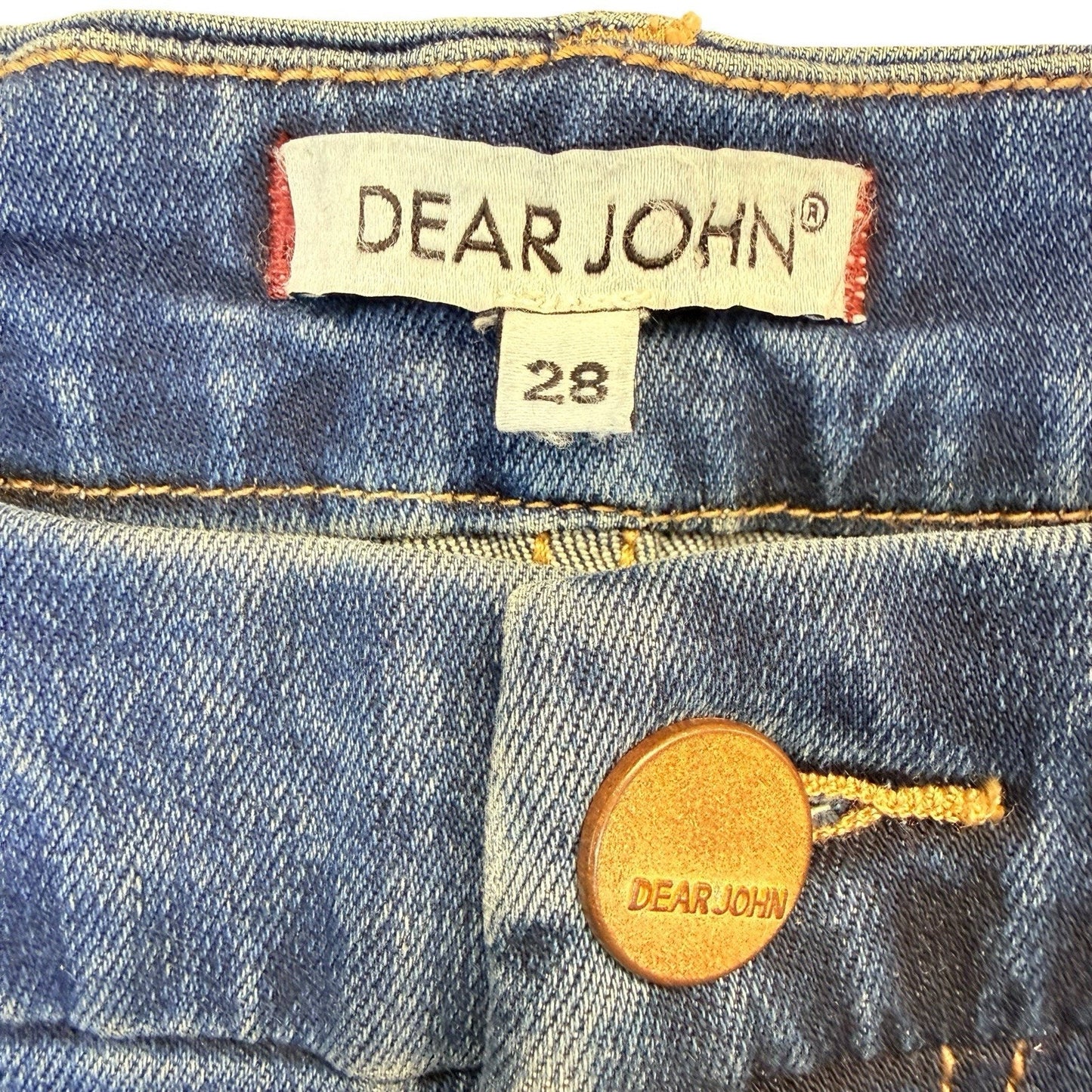 Dear John Brisbane Flare Jeans Size 28 Distressed Raw Hem NWT