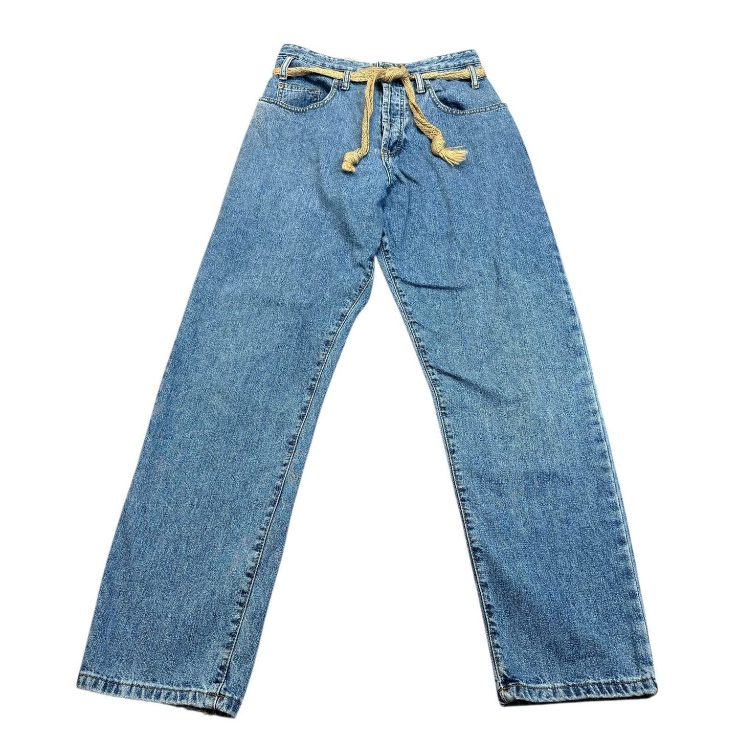 Vintage Y2K Calvin Klein Jeans Size 4 | 90s 00s CK Denim Rope Belt Straight Leg Women's