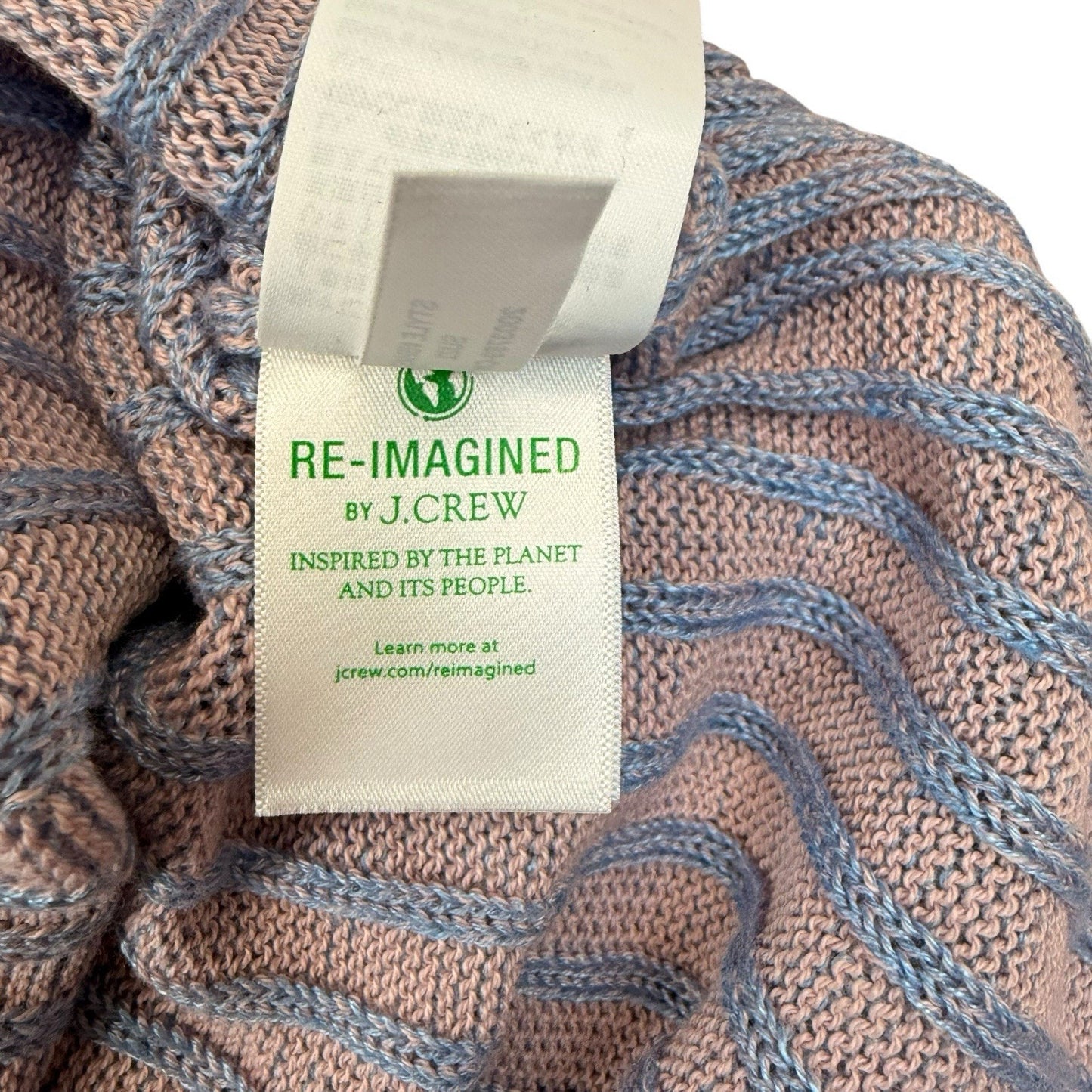J.Crew Re-Imagined Ribbed Hoodie Sweater XS/S Blue Pink NWT Women's
