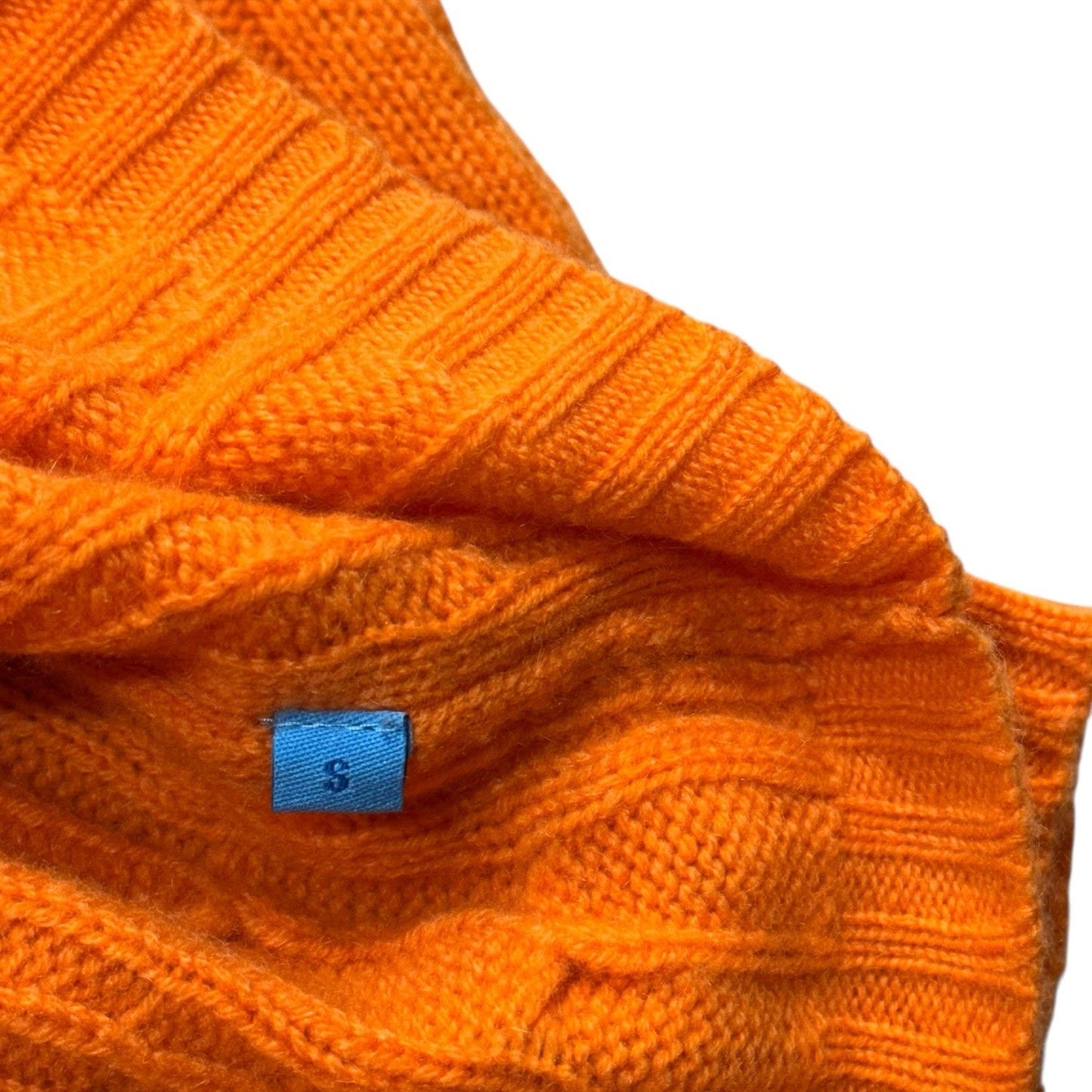 VTG Don Caster Sports Women’s 100% Cashmere Cable Knit Turtleneck Sz S Orange Sweater