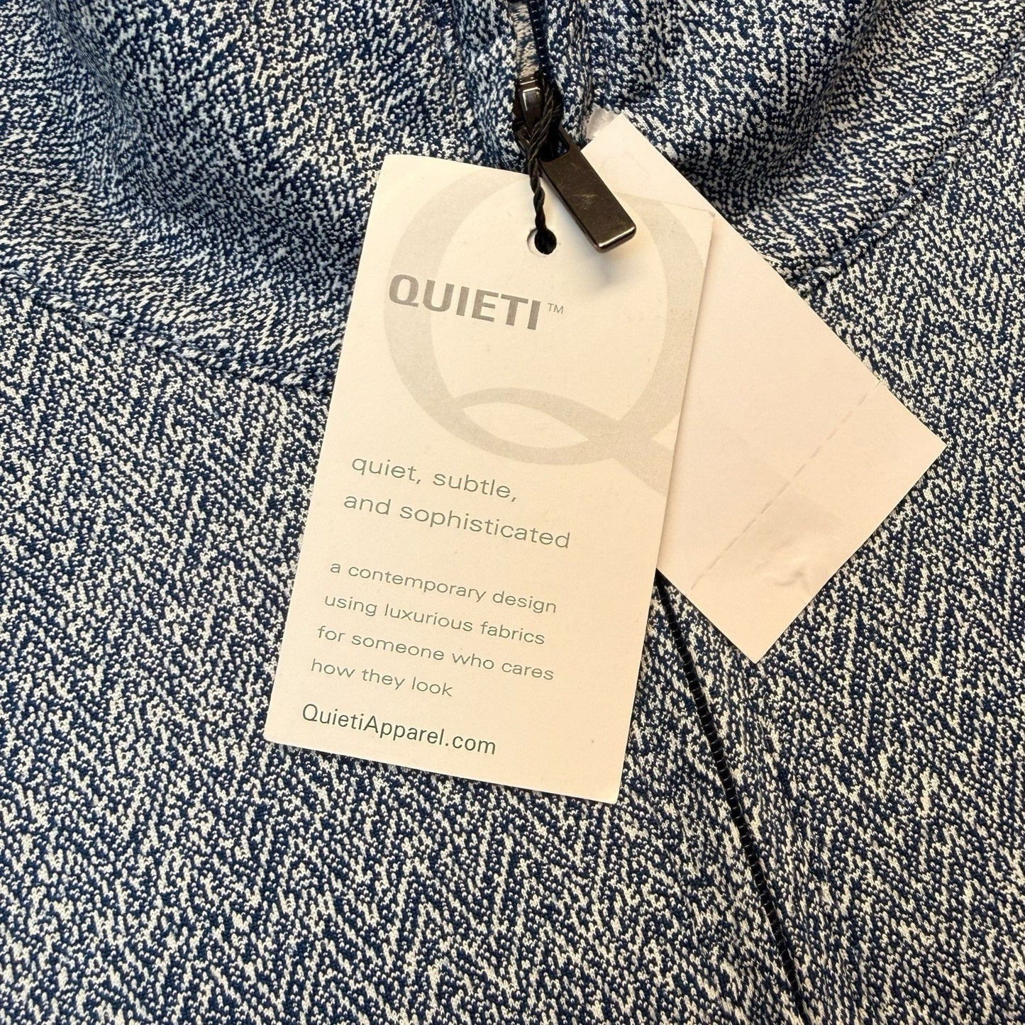 Quieti 1/4 Zip Pullover Men's XXL Blue Chevron NWT Stretch MSRP 125