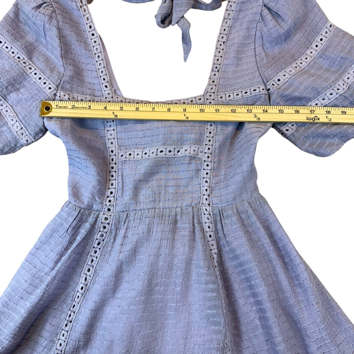 NEW Showpo. Women's Size 8 Lilac Lace Codah Trim Detail Bubble Hem Dress