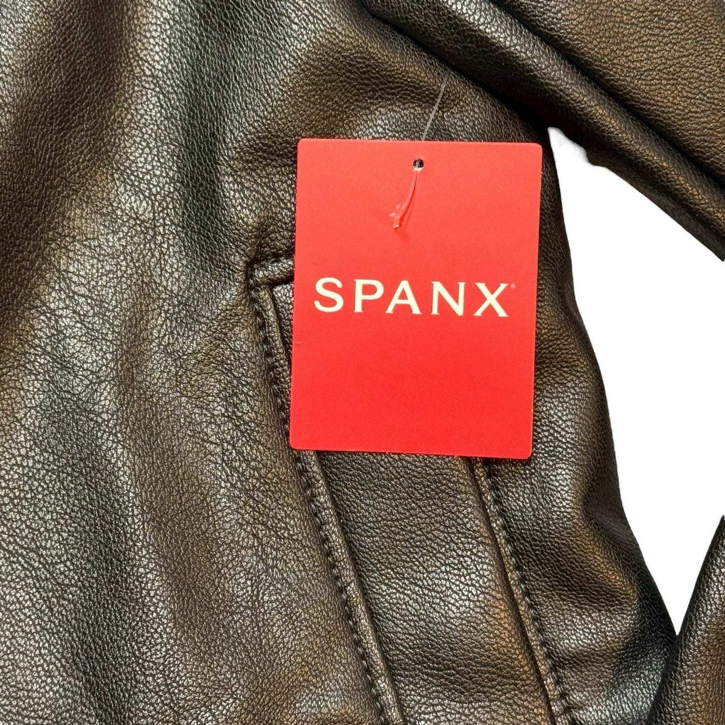 Spanx Faux Leather Moto Jacket Women’s Size M Black Zip Front NWT