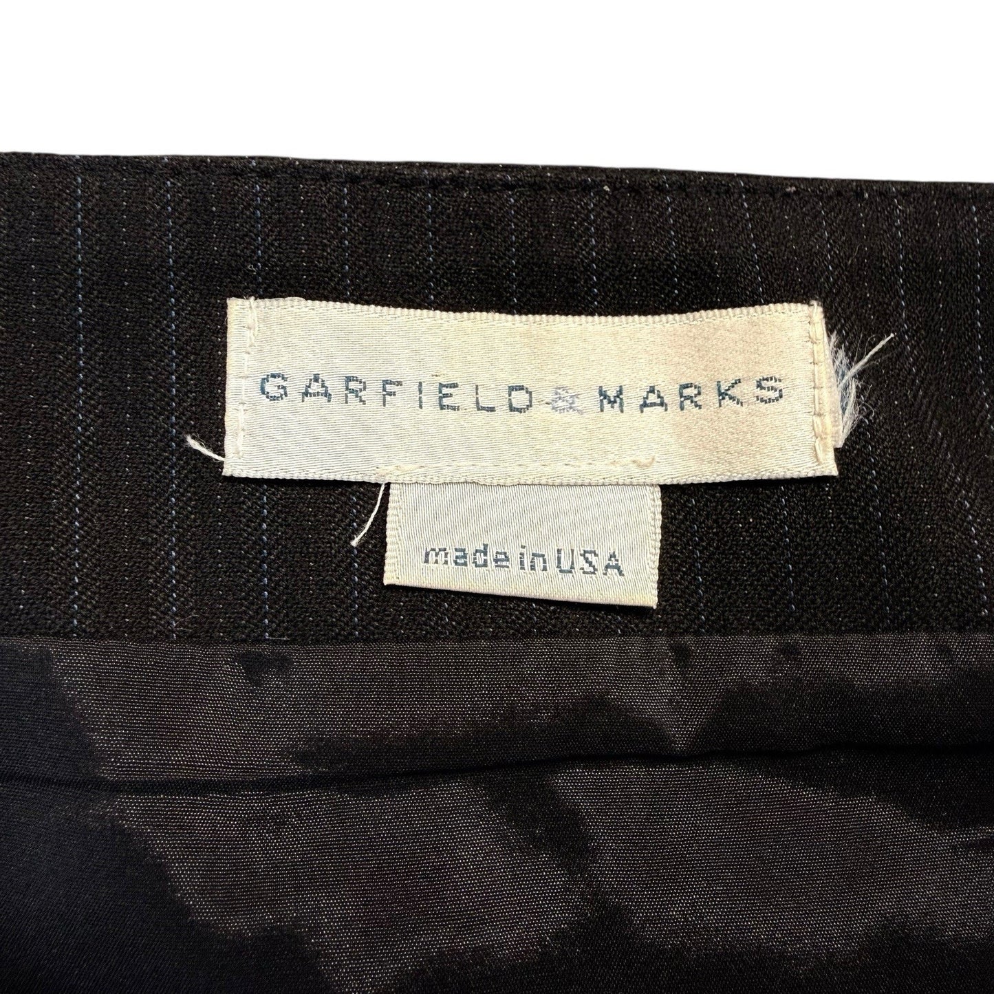 Vintage Garfield & Marks Women’s Size 16 Black Pinstripe Skirt Suit USA Made