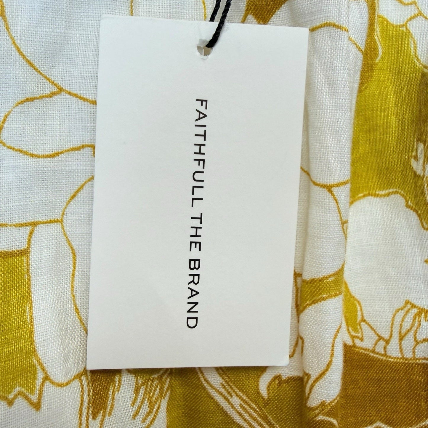 Faithfull The Brand Floral Sleeveless Dress Yellow White Side Cutouts US 4 Women's